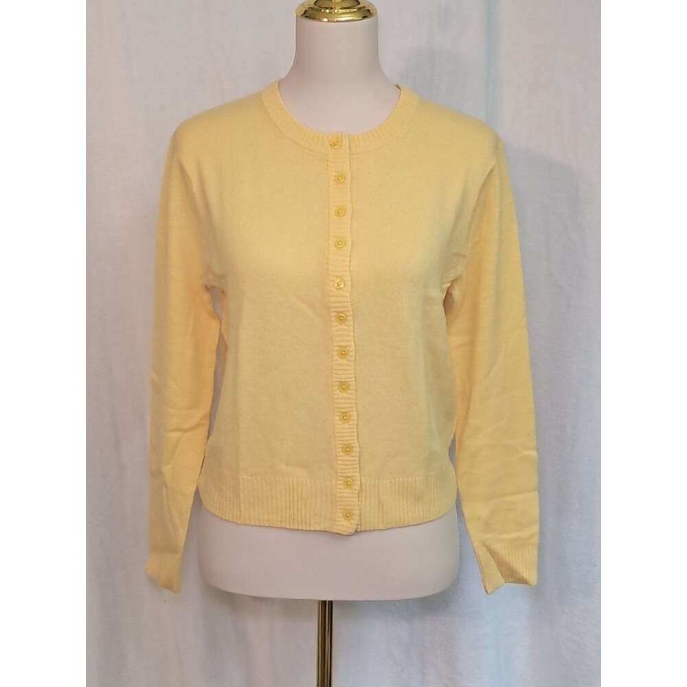 NEW J.Crew Perfect Cashmere Cardigan Yellow Long Sleeve CP465 $178 Size XS